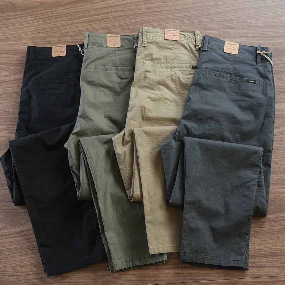 Pague 2 Leve 4 - Calça Masculina Reta em Sarja + Brinde: Carteira Minimalista