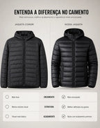 Jaqueta Puffer Impermeável Masculina com Capuz | Térmica, Leve e Resistente ao Frio